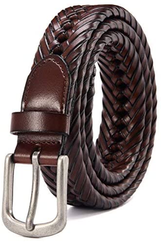 Mens Braided Belt, Braided Leather Belts for Men 1 1/8", CHAOREN Woven Belt Dress and Casual in Gift Box