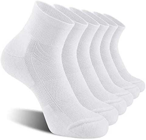 CelerSport 6 Pack Men's Ankle Socks with Cushion, Sport Athletic Running Socks