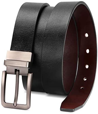 Reversible Leather Belts for Women with Rotated Metal Buckle Black/Brown Women Belts