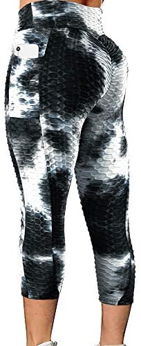 Karlywindow Women's Butt Lifting Legging High Waist Yoga Pants Capri Tummy Control Scrunch Booty Legging Tights