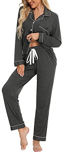 Pajamas Women's Long Sleeve Sleepwear Button Down Pj Sets Soft Loungewear Pajama Set for Women S-XXL