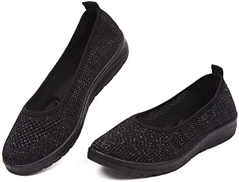 MUSSHOE Women's Slip on Casual Sneakers Comfortable Tennis Shoes Work Nurse Flat Shoes