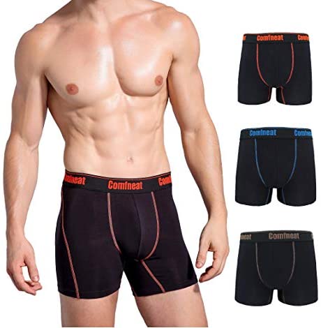 Men's 3 or 5-Pack Boxer Briefs Bamboo Rayon Ultra Soft Comfy Underwear no Fly