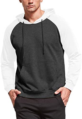 Mens Casual Pullover Hoodie Long Sleeve Cotton Hooded
