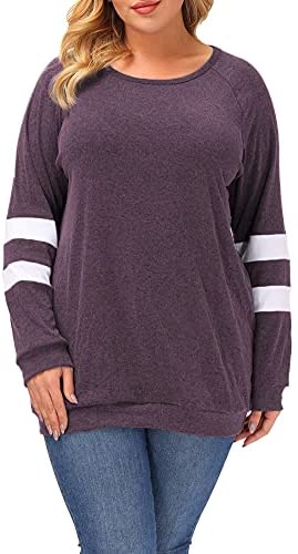 Plus Size Tunic Tops for Women Long Sleeve Fall Crewneck Tunics Sweatshirts to Wear with Leggings