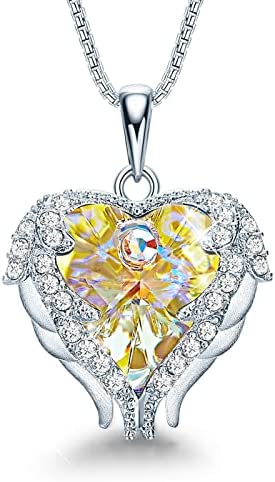 Angel Wing Love Heart Necklaces for Women