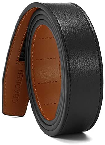 CHAOREN Ratchet Belt Replacement Strap 1 3/8”, Genuine Leather Belt Casual for 40MM Slide Click Buckle