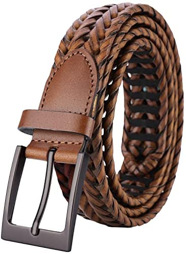 Mens Belt,Lavemi Leather Woven Braided Belts for Men Casual Jeans Dress Golf,Gift Boxed