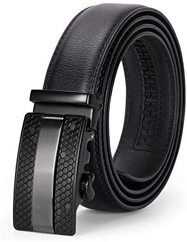 Men's Sliding Dress Belt Fashion Brown Leather Belt For Jean Rathet Leather Belts for Men