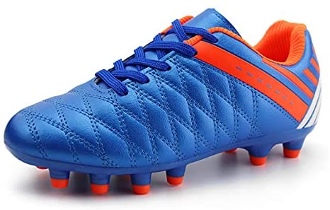 brooman Kids Athletic Soccer Cleats Boys Girls Outdoor Firm Ground Football Shoes