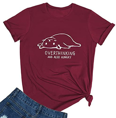 HAPPYBERRY Women Funny Graphic Summer Tee Shirt Cotton Casual Short Sleeve Crewneck Tops