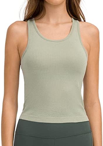 Sleeveless Racerback Tank Tops for Women Scoop Neck Slim Fit Stretchy Gym Workout Yoga Running Top