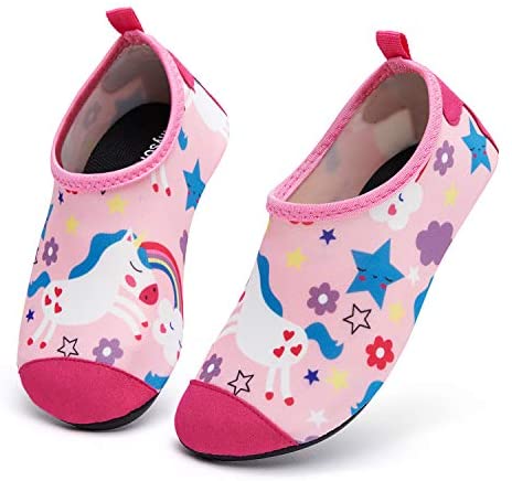 mysoft Kids Water Shoes Quick Dry Non-Slip Toddler Water Skin Barefoot Sports Swimming Beach Pool Shoes for Boys & Girls