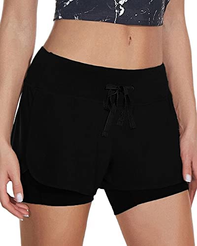 2 in 1 Drawsting Running Shorts