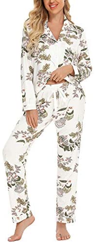 Pajamas Women's Long Sleeve Sleepwear Button Down Pj Sets Soft Loungewear Pajama Set for Women S-XXL