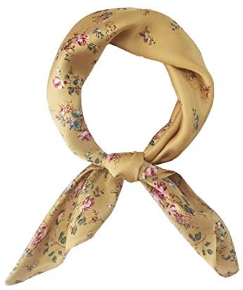 FONYVE Silk Feeling Scarf Medium Square Satin Head Scarf for Women 27.5 × 27.5 inches