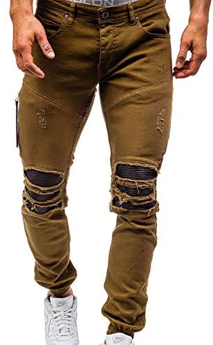 Men's Washed Jeans Hole Trousers Cotton Casual Fashion Pants