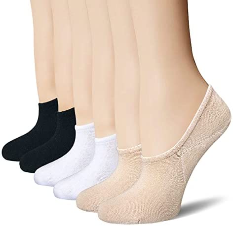 Women's No Show Socks 6-9 Pairs Low Cut Ankle for Slip On Sneakers Liner Loafer Boat