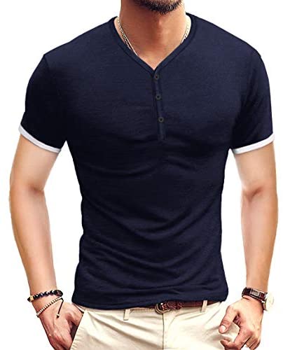 Mens Casual Slim Fit Basic  Short/Long Sleeve Cotton T-Shirt