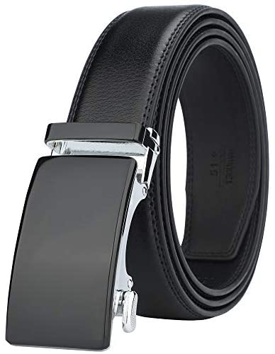 Lavemi Men's Real Leather Ratchet Dress Belt with Automatic Buckle,Elegant Gift Box