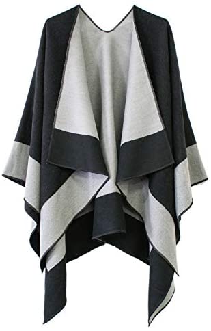 Women's Shawl Wrap Poncho Ruana Cape Cardigan Open Front Coat for Fall Winter Holiday
