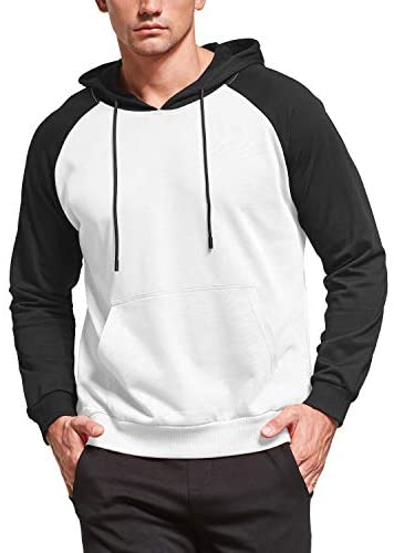 Mens Casual Pullover Hoodie Long Sleeve Cotton Hooded