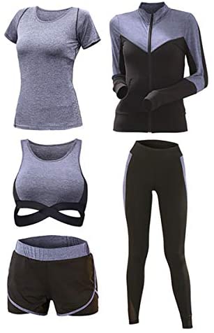 Women's Yoga Gym Suit - 5pcs Set