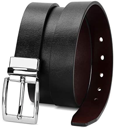 Reversible Leather Belts for Women with Rotated Metal Buckle Black/Brown Women Belts