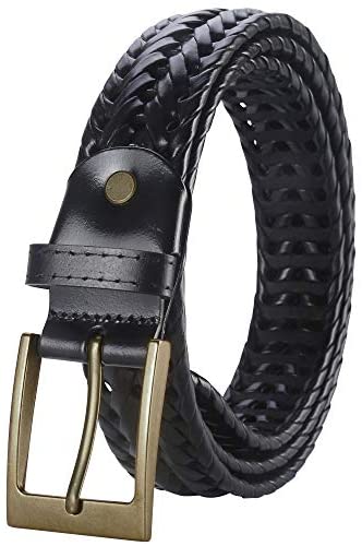 Mens Belt,Lavemi Leather Woven Braided Belts for Men Casual Jeans Dress Golf,Gift Boxed