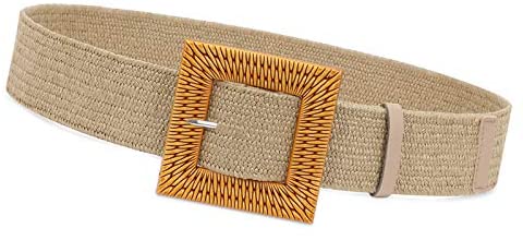Fashion Wide Straw Woven Elastic Stretch Waist Band Belt Summer Bohemian Ladies Beach Dress Belts