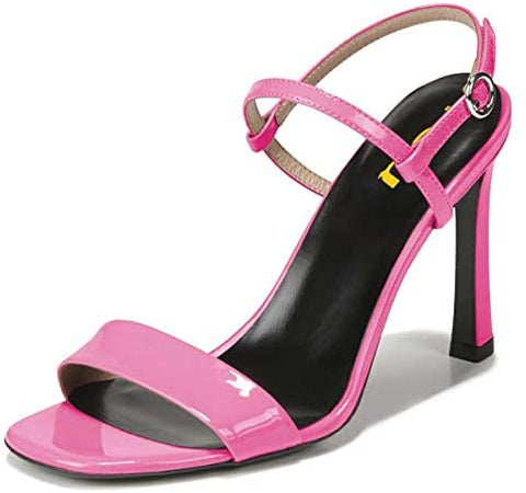 FSJ Women Trendy Square Open Toe Thick High Heel Slingback Ankle Strap Sandals Sexy Double Straps Slip on Pumps Dressy Adjustable Buckled Party Prom Wedding Shoes Size 4-15 US