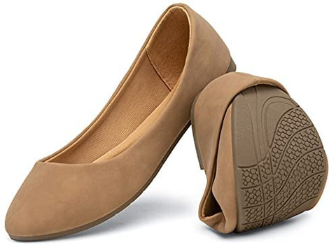 katliu Women Comfort Flats Round Toe Ballet Flats Slip on Walking Flat Shoes