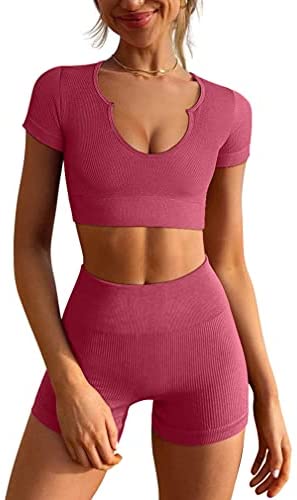 Women's  High Waist Sports Shorts Sets