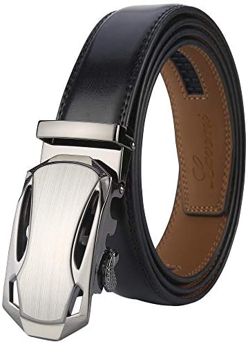 Lavemi Men's Real Leather Ratchet Dress Belt with Automatic Buckle,Elegant Gift Box