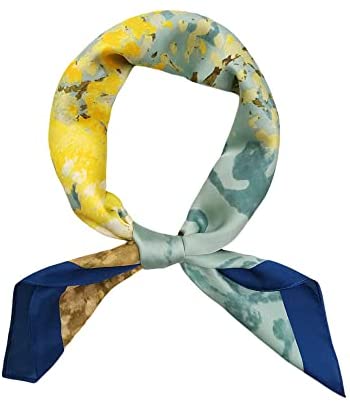 FONYVE Satin Silk Square Scarfs for Women Hair Scarves and Wraps Headscarf for Sleeping 27.5 × 27.5 inches