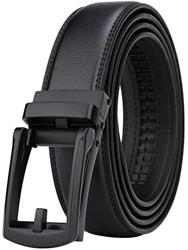 HIMI Men's Comfort Genuine Leather Ratchet Dress Belt with Automatic Click Buckle