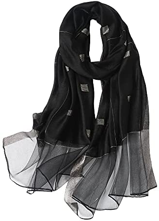 WINCESS YU Long Silk Scarf Women Lightweight Fashion Pashmina Shawls and Wraps Large Satin Scarf for Spring Fall Winter