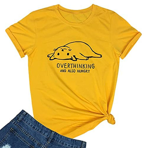 HAPPYBERRY Women Funny Graphic Summer Tee Shirt Cotton Casual Short Sleeve Crewneck Tops