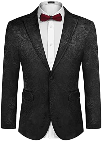 Men's Floral Suit Jacket Embroidered Wedding Blazer Party Dinner Tuxedo