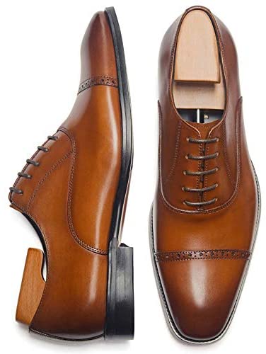 ALIPASINM Men's Oxford Formal Comfortable Dress Shoes Genuine Leathers