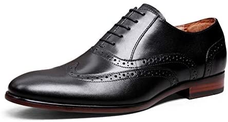 DESAI Classic Oxford Dress Shoes Mens Formal Business Lace-up Full Grain Leather Shoes for Men