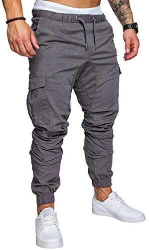 Men's Fashion Joggers Sports Trousers Casual Elastic Waist Cotton Cargo Pants