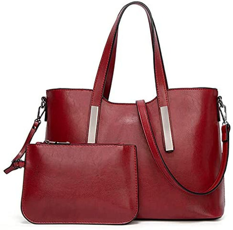 Meobvg Purses and Handbags for Womens PU Leather Top Handle Satchel Tote Shoulder Wallets Work Crossbody Bag Set 2pcs