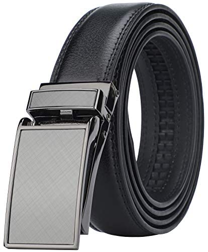 HIMI Men's Comfort Genuine Leather Ratchet Dress Belt with Automatic Click Buckle