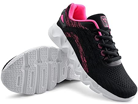 Women Breathable Knit Running Sneakers Casual Tennis Shoes Lightweight Sport Shoes