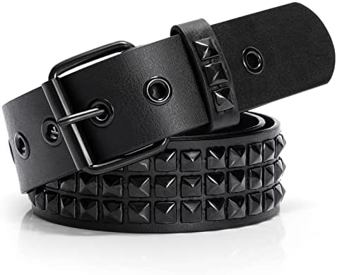 Studded Belt Metal Punk Rock Rivet Belts for Women/Men Punk Leather Belt Gothic Belt Accessories for Jeans Pants