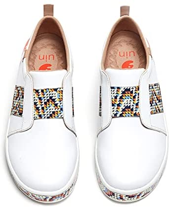 UIN Men's Fashion Sneakers Lightweight Walking Casual Loafers Slip Ons Art Painted Athletic Travel Skate Shoes Cordoba Modern Art