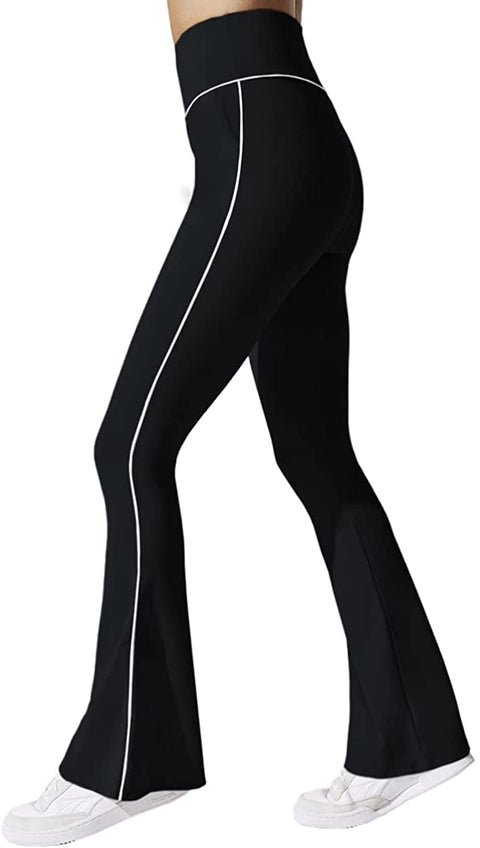 Women's High Waisted Flare Yoga Long Pants Bootcut Workout Stretchy Tummy Control Leggings with Pockets