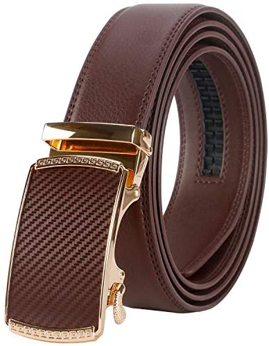 Lavemi Men's Real Leather Ratchet Dress Belt with Automatic Buckle,Elegant Gift Box