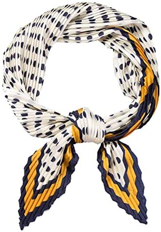 27” Satin Scarves-Fashion Square Pleated Scarf